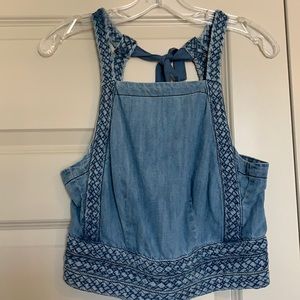 Anthropologie Denim Crop Top